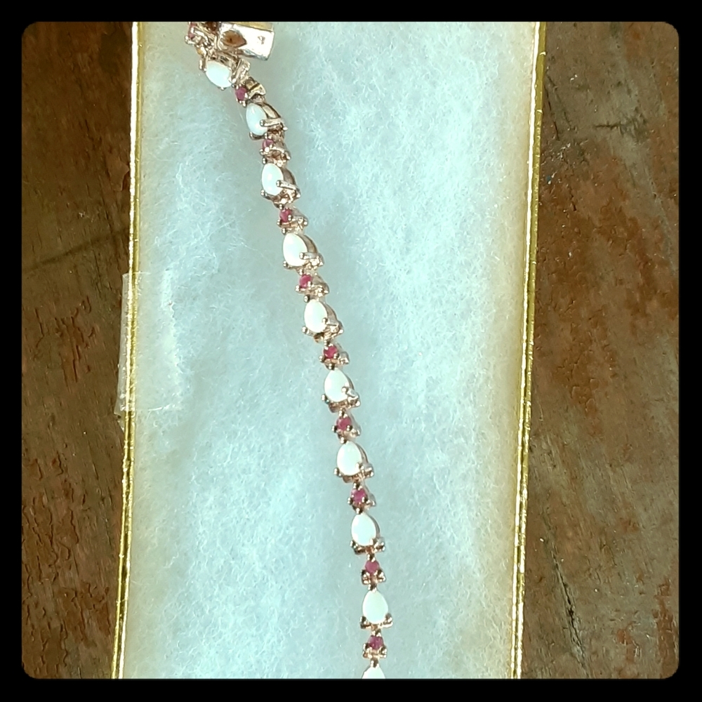 Opal and ruby bracelet